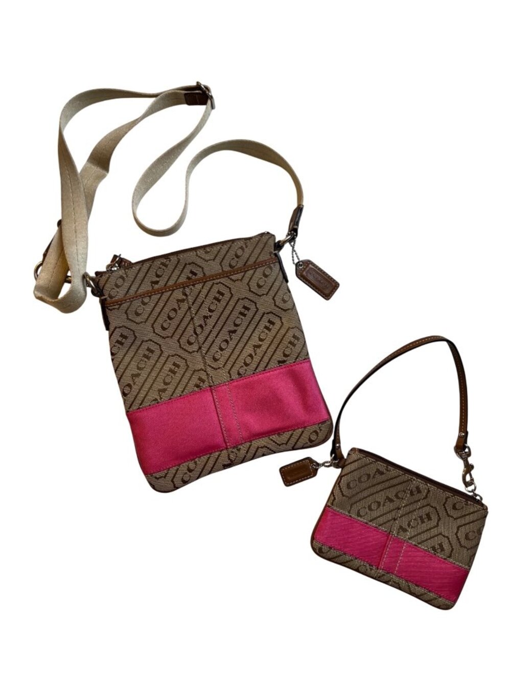 Coach Lozenge Crossbody and Wrislet Matching Set